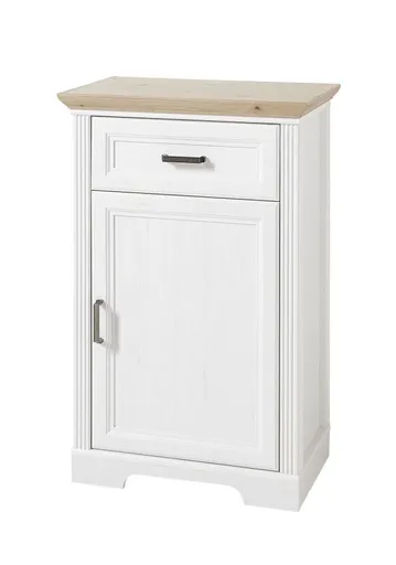 Schuhschrank - B ca. 65 cm, Weiß, Artisan Eiche Nachbildung