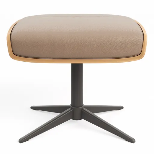 Hocker Amila - Größe M, Leder, Rauchbraun