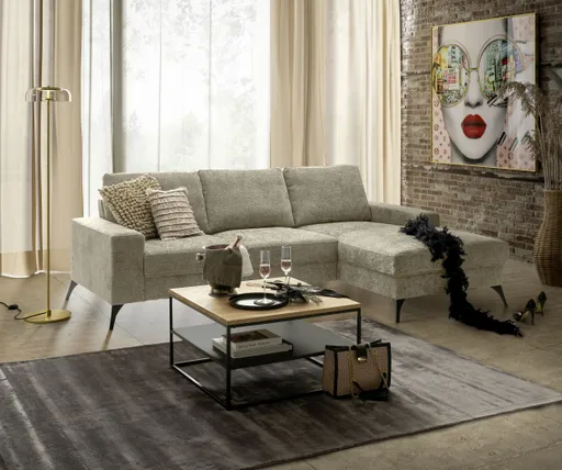Couchtisch - LB ca. 70x70 cm, Wildeiche massiv, Schwarz