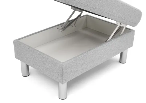 Hocker COOL - BL. ca. 70x70, mit Stauraum, Stoff, Hellgrau