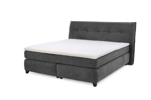 Boxspringbett JANKA MIX- Liegefläche ca. 180x200 cm, Stoff, Dunkelgrau
