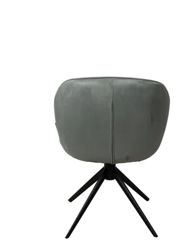 Stuhl MERRITH - drehbar, Stoff, Graublau