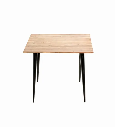 Beistelltisch - B/H/T ca. 55x46x55 cm, Akazie natur, Schwarz