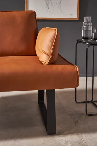 Polsterbank Elda - Breite ca. 236 cm, Leder, Cognac