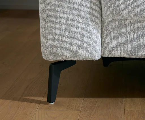 Ecksofa Rafaela 2.0 - 2,5-Sitzer mit Longchair rechts inkl. Kopfteilverstellung, Stoff, Champagner