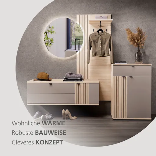 Garderobenpaneel - B ca. 70 cm, Riva Eiche Nachbildung