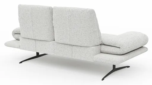 Sofa Lucero 2.0 - 2-Sitzer inkl. Drehsitz, Rollout-Armlehne und Sitztiefe verstellbar, Stoff, Offwhite
