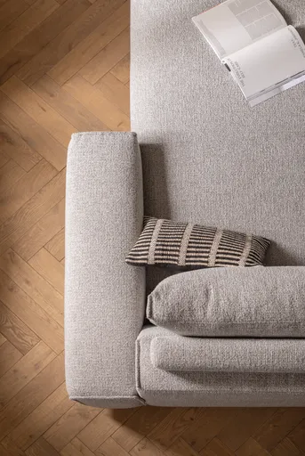 Ecksofa Serava - 2,5-Sitzer mit Longchair rechts, inkl. Relaxfunktion, Stoff, Grau