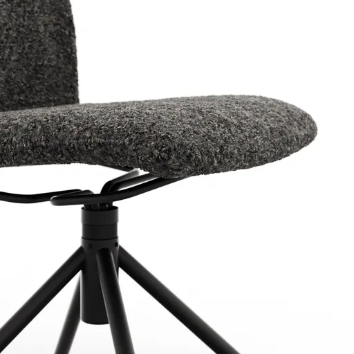 Stuhl Sedana - drehbar, Stoff, Dunkelgrau