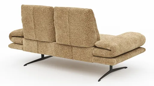 Sofa Lucero 2.0 - 2-Sitzer klein inkl. Rückenlehne, Stoff, Cognac