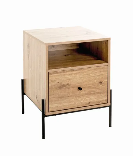 Konsolentisch - B/H/T ca. 45x60x47 cm, Eiche Nachbildung, Schwarz