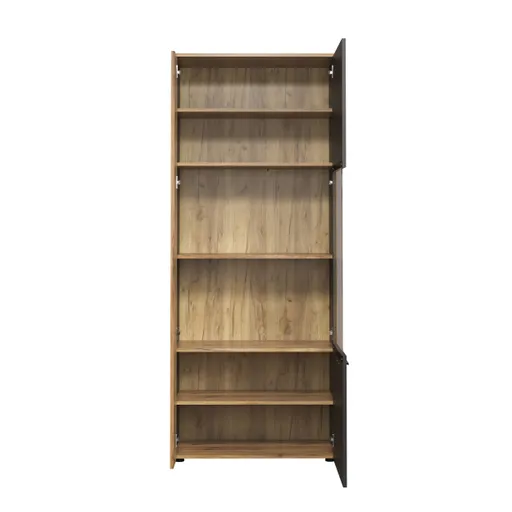 Vitrine - B ca. 80 cm, Anthrazit, Eiche Coast Evoke Nachbildung