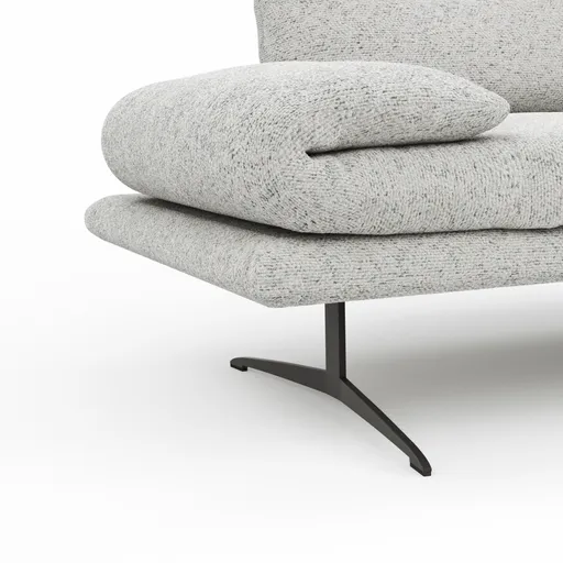 Sofa Lucero 2.0 - 2-Sitzer inkl. Drehsitz, Rollout-Armlehne und Sitztiefe verstellbar, Stoff, Offwhite