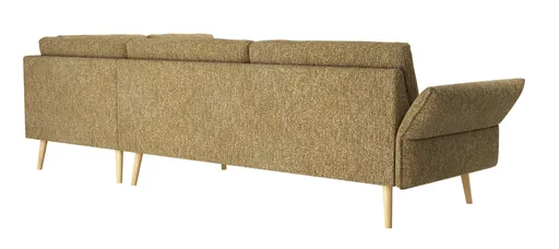 Ecksofa Stina - 3-Sitzer mit Ecke rechts, Stoff, Curry