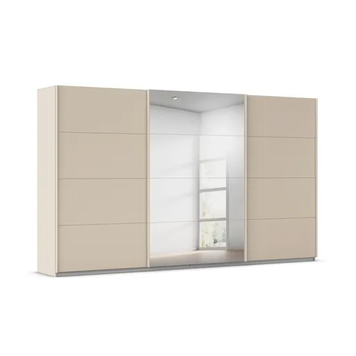 Schwebetürenschrank RIVASA- B ca. 361 cm, Champagner, Spiegel