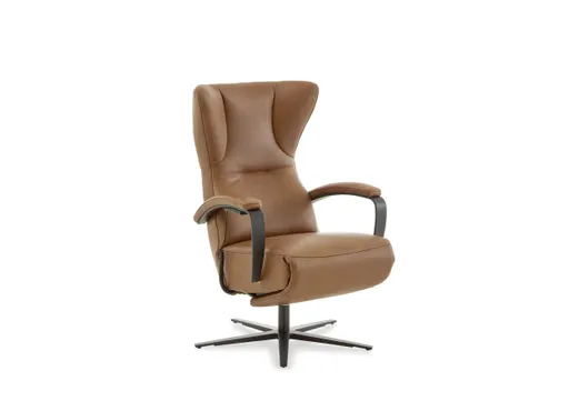 Sessel - Relaxfunktion motorisch, Leder, Cognac