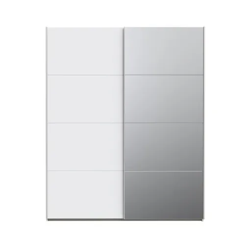Schwebetürenschrank FREDDY 2- B ca. 170 cm, Weiß, Spiegel