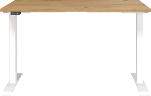 Schreibtisch GELI - höhenverstellbar, LB ca. 120x80 cm, Eiche Nachbildung, Weiß