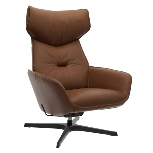 Relaxsessel Helge - Leder Anilin, Cognac