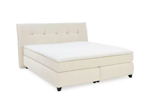 Boxspringbett JANKA MIX- Liegefläche ca. 180x200 cm, Stoff, Creme