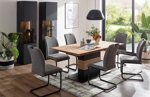 Freischwinger Dinner  - Stoff, Grau