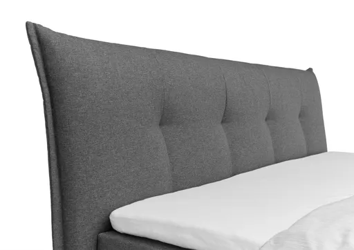 Boxspringbett HAROA- Liegefläche ca. 180x200 cm, Stoff, Anthrazit, inkl. Topper