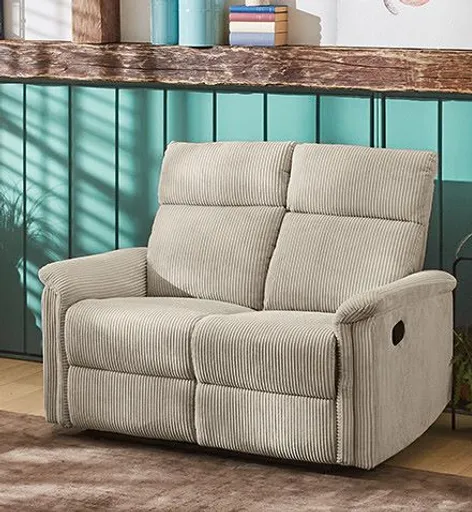 Sofa - 2-Sitzer, inkl. 2x Relaxverstellung, Stoff, Grau