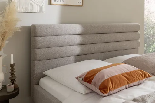 Polsterbett - Liegefläche ca. 180x200 cm, Stoff, beige