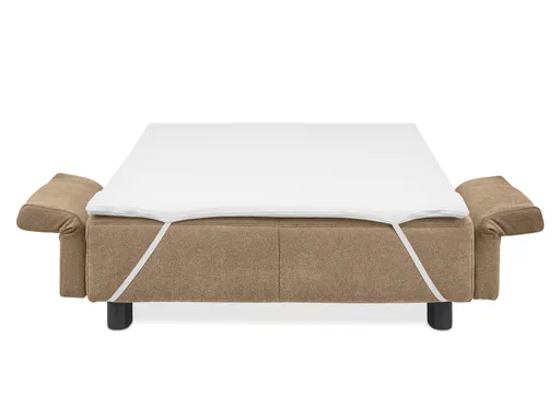  Faltsofa Easy - 2-Sitzer, ca. 140 cm inkl. Schlaffunktion/Topper/Armteil verstellbar, Stoff, Braun