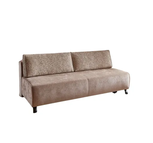 Querschläfer - Schlaffunktion mit Bettkasten, Stoff, Steingrau