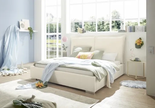 Bettgestell SANDRIN A- Liegefläche ca. 180x200 cm, Stoff, Weiß