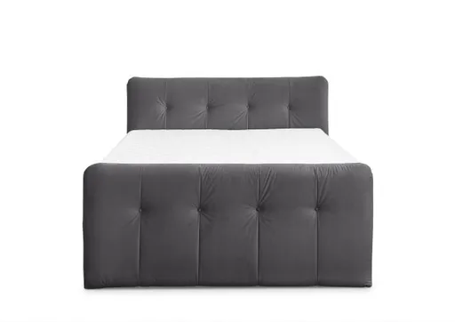 Boxspringbett HOLLIE- Liegefläche ca. 180x200 cm, Stoff, Schlamm, TFK H3/TFK H3