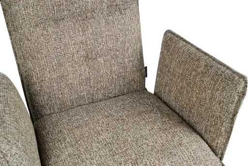 Armlehnstuhl MARCIA - drehbar, Stoff, Braun