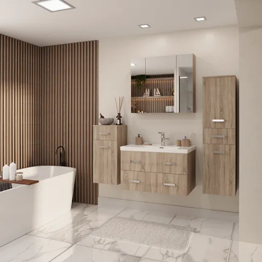 Badblock- B ca. 151 cm, Eiche Dekor