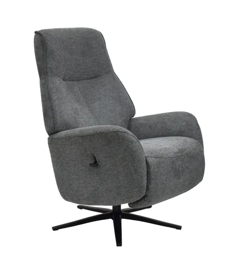 TV-Sessel MARCELAS - drehbar, Relaxfunktion, Kopfteilverstellung, Stoff, Grau