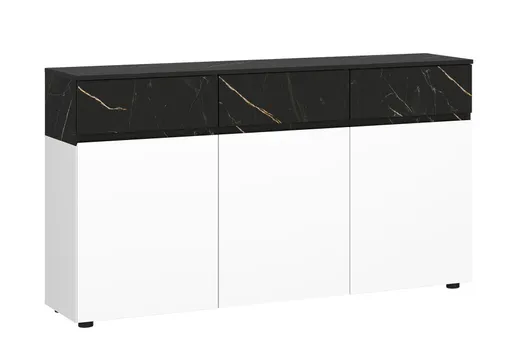 Sideboard - B ca. 150 cm, Alpinweiß, Keramikoptik