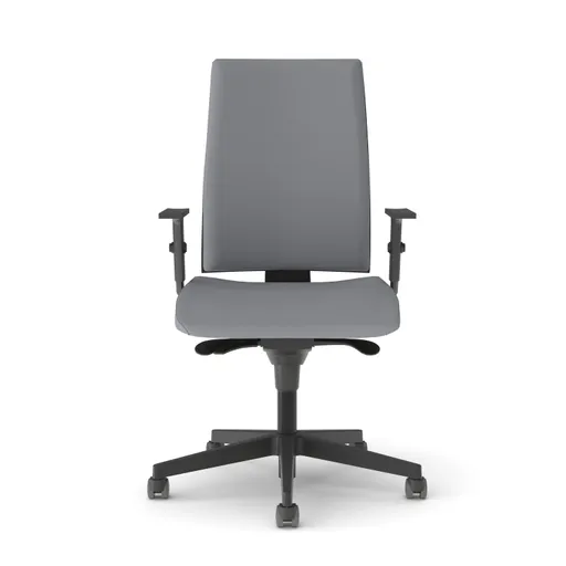 Bürodrehstuhl - mit Armlehne, Synchronmechanik, Stoff, Grau