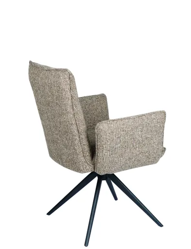 Armlehnstuhl MARCIA - drehbar, Stoff, Braun