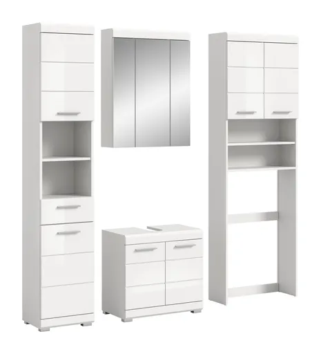 Badblock - 4-teilig, Weiß, Weiß Hochglanz