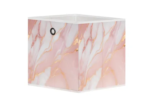 Faltbox - Stoff, Marmor Rosa/Gold