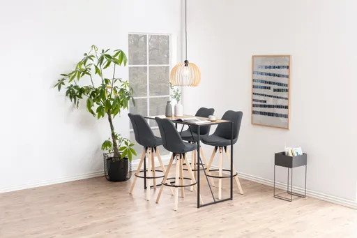Bartisch - LB ca. 120x60 cm, Wildeiche Nachbildung, Schwarz