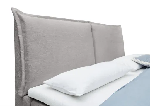 Bettgestell SANDRIN A- Liegefläche ca. 180x200 cm, Stoff, Hellgrau, inkl. Lattenrost und Stauraum