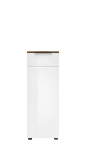 Büroschrank - B ca. 40 cm, Artisan Eiche Nachbildung, Weiß