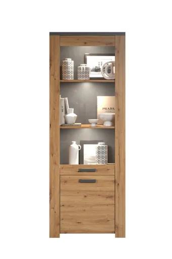Vitrine - Eiche Dekor, Graphit