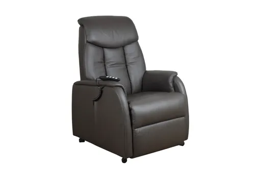 TV-Sessel MARIN - Aufstehhilfe, Relaxfunktion, Leder, Dunkelbraun