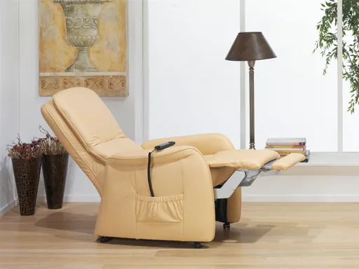 Fernsehsessel EM Frankfurt - Relaxfunktion (1-motorisch), Leder, Honig