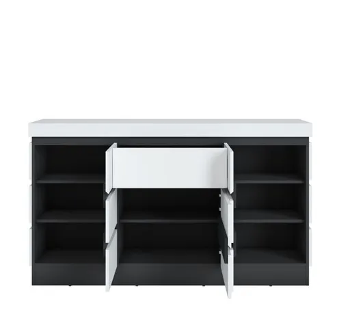 Sideboard - Alpinweiß, Anthrazit