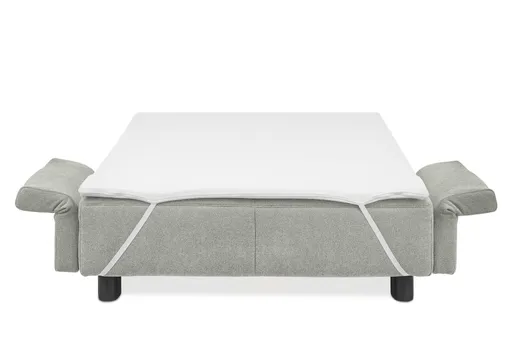 Faltsofa Easy - 2-Sitzer, ca. 140 cm inkl. Schlaffunktion/Topper/Armteil verstellbar, Stoff, Grau