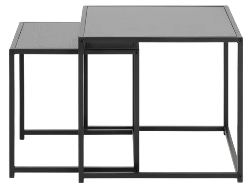 Couchtisch - 2er Set, Esche schwarz, Schwarz 