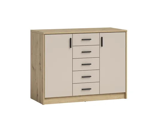 Kommode - B ca. 109 cm, Artisan Eiche Nachbildung, Kaschmir